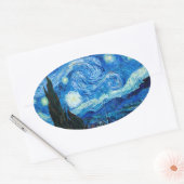 Sternenklare Nachtmalerei vom Maler Vincent van Ovaler Aufkleber (Umschlag)