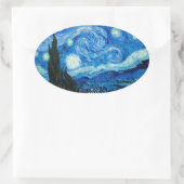 Sternenklare Nachtmalerei vom Maler Vincent van Ovaler Aufkleber (Tasche)