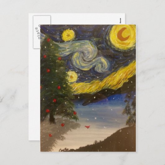 Sternenklare Nachts-Postkarte Feiertagspostkarte (Vorne/Hinten)