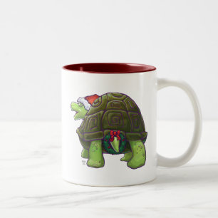 Sternenklare Nachtschildkröten-Weihnachten Zweifarbige Tasse