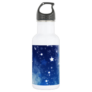 Sternenklarer blauer nächtlicher Himmel Edelstahlflasche
