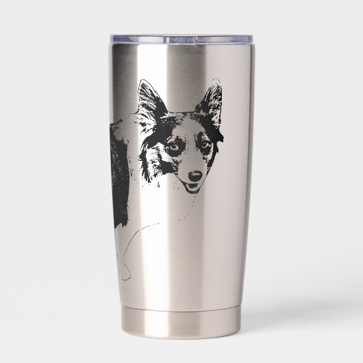 Sternenklarer Corgi-Jubel Thermobecher (Rückseite)