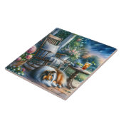 Sternenklarer Gartenveranda Sheltie Traum Fliese (Seite)