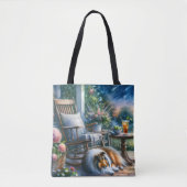 Sternenklarer Gartenveranda Sheltie Traum Tasche (Vorderseite)