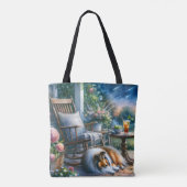 Sternenklarer Gartenveranda Sheltie Traum Tasche (Rückseite)