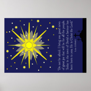 sternenklarer Himmel mit Luke-2:10 - 11 Poster