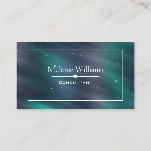Sternenklarer Himmels-kosmischer eleganter Rahmen Visitenkarte (Vorderseite)