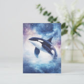 Sternenklarer Orca-Wal-Galaxien-Nacht Postkarte (Stehend Vorderseite)