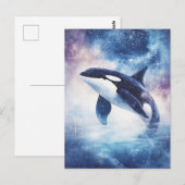 Sternenklarer Orca-Wal-Galaxien-Nacht Postkarte (Vorne/Hinten)