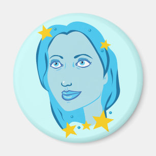 Sternenklares blaues Mädchen Magnet