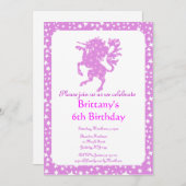 Sternenklares Einhorn Einladung (Vorne/Hinten)