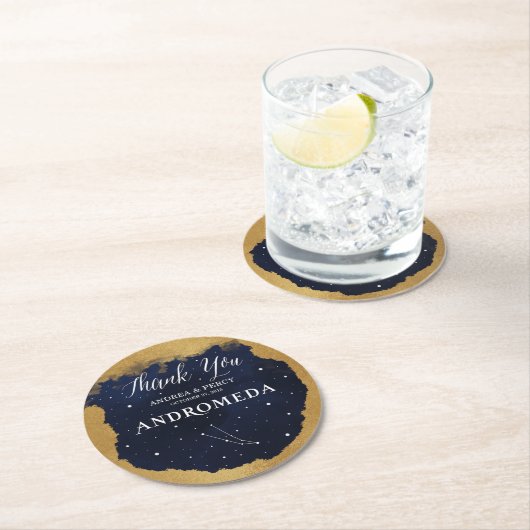 Sternenkonstellation Andromeda Runder Pappuntersetzer (Vor Ort)