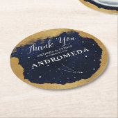 Sternenkonstellation Andromeda Runder Pappuntersetzer (Angewinkelt)