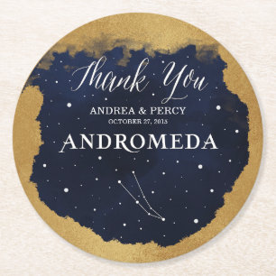 Sternenkonstellation Andromeda Runder Pappuntersetzer