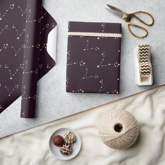 Sternenkonstellation der Astrologie Fisces kosmisc Geschenkpapier (Kunsthandwerk)