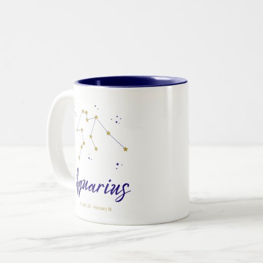 Sternenkonstellation Horoskop-Zeichen Aquarius Zod Zweifarbige Tasse (Vorderseite Links)