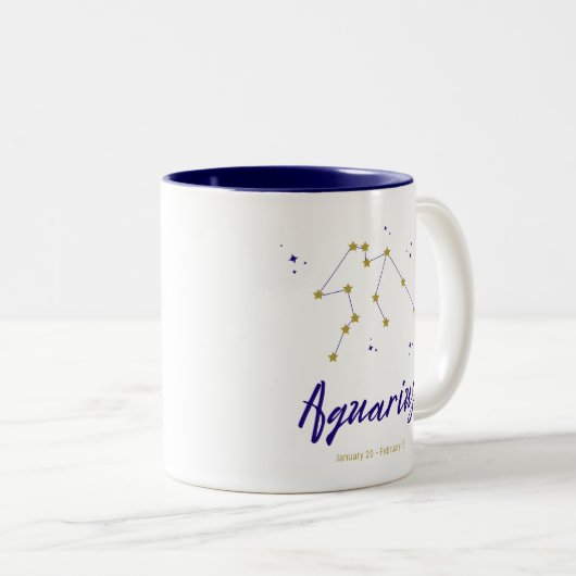 Sternenkonstellation Horoskop-Zeichen Aquarius Zod Zweifarbige Tasse (VorderseiteRechts)
