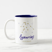 Sternenkonstellation Horoskop-Zeichen Aquarius Zod Zweifarbige Tasse (Links)
