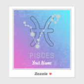 Sternenkonstellation Pisces Zodiac Sign Horoskop Aufkleber (Blatt)