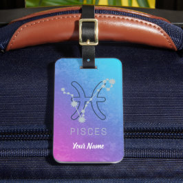 Sternenkonstellation Pisces Zodiac Sign Horoskop Gepäckanhänger