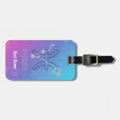 Sternenkonstellation Pisces Zodiac Sign Horoskop Gepäckanhänger (Vorderseite horizontal)