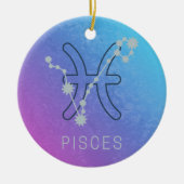 Sternenkonstellation Pisces Zodiac Sign Horoskop Keramik Ornament (Vorne)