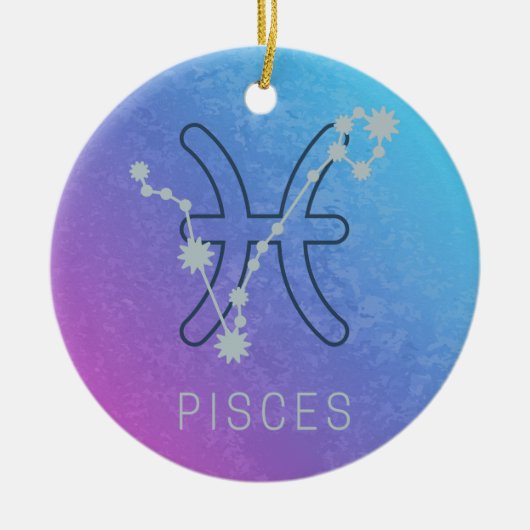 Sternenkonstellation Pisces Zodiac Sign Horoskop Keramik Ornament (Vorne)