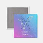 Sternenkonstellation Pisces Zodiac Sign Horoskop Magnet (Vorderseite/Rückseite)