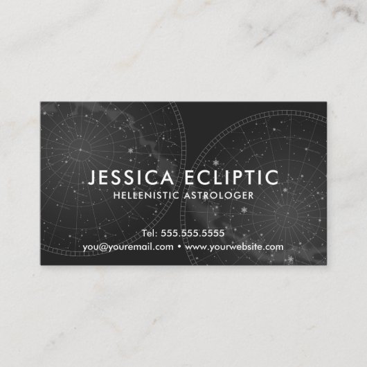 Sternenkonstellations-Diagramm (B&W) Astrologer Visitenkarte (Vorderseite)