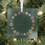 „Sternenkreis Merry Christmas“  Ornament Aus Glas<br><div class="desc">Sternenkreis „Merry Christmas“</div>