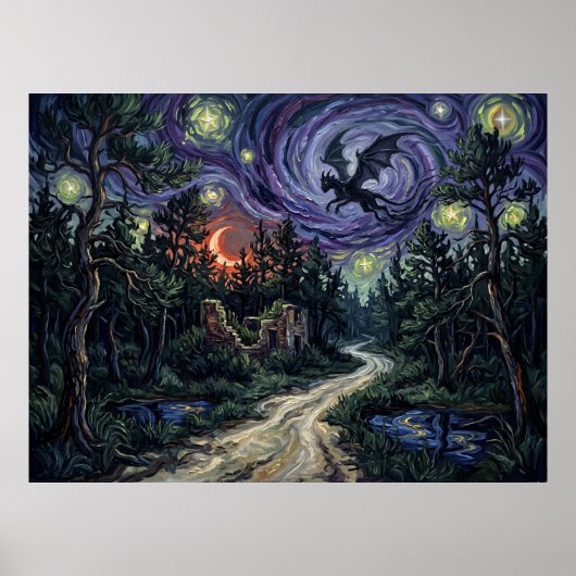 Sternenlandschaft Pine Barrens Jersey Devil Poster (Vorne)