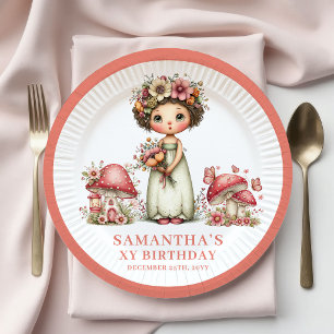 Sternenlicht Fee 8. Geburtstag Errötung Florales P Pappteller
