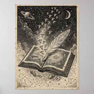 Sternenlicht-Kontobuch-Kunstprint — Gothic Fantasy Poster