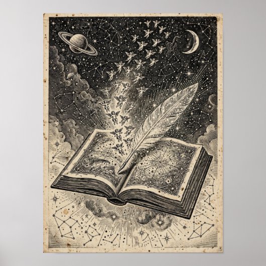 Sternenlicht-Kontobuch-Kunstprint — Gothic Fantasy Poster (Vorne)
