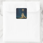 Sternenlicht Quadratischer Aufkleber (Tasche)