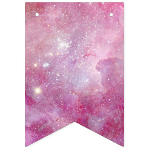 Sternenlicht Rosa Wasserfarbe Sterne Galaxy Wimpelkette