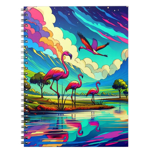Sternenlicht See Flamingo Notizbuch Notizblock (Vorderseite)