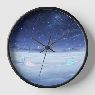 Sternenloser Winterfeld-Wanduhr Uhr
