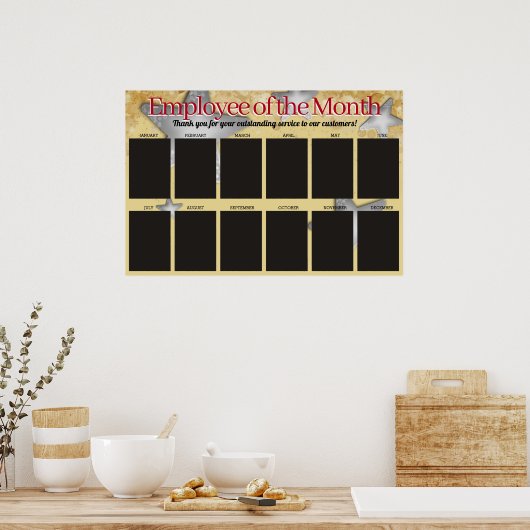 Sternenmitarbeiter des Monats Foto-Display Poster (Küche)