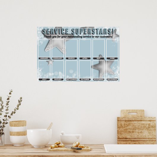 Sternenmitarbeiter des Monats Foto-Display Poster (Küche)