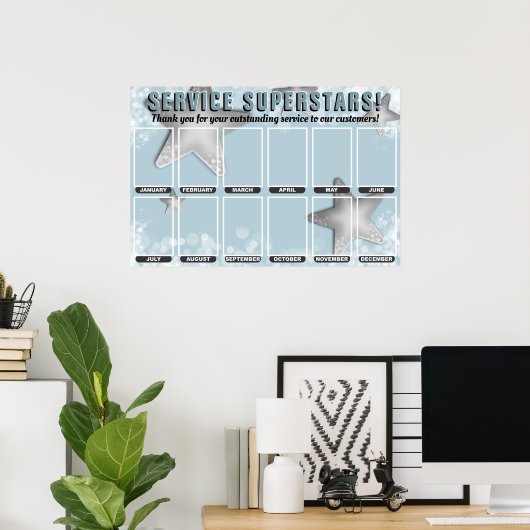 Sternenmitarbeiter des Monats Foto-Display Poster (Heimbüro)