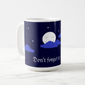 Sternenmond mit Wolken:  Dunkelblau Kaffeetasse (Vorderseite Links)
