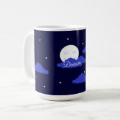 Sternenmond mit Wolken:  Dunkelblau Kaffeetasse (Vorderseite Links)