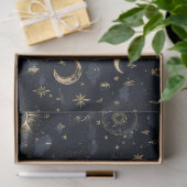 Sternenmond- und Sternengeschenkpapier Gold/Navy Seidenpapier (Geschenk)