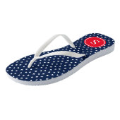 Sternenmonogramm in Navy & Red Badesandalen (Schrägansicht)