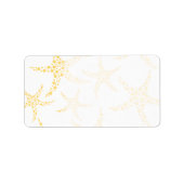 Sternenmuster in Gelb und Weiß. Adressaufkleber (Vorne)