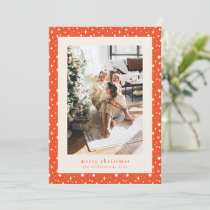 Sternenmuster Rostrot Frohe Weihnachten Familienfo
