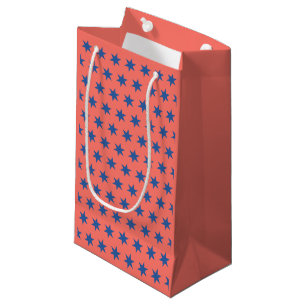Sternenmuster Trendfarben Korallenblau Kleine Geschenktüte