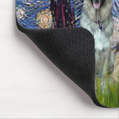 Sternennacht - 3 Deutsche Schäferhunde Mousepad (Ecke)