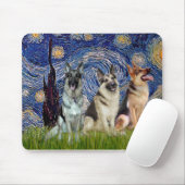Sternennacht - 3 Deutsche Schäferhunde Mousepad (Mit Mouse)